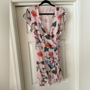 Willow and Clay Pink Floral Wrap Dress